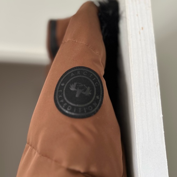 Arctic Expedition Down Parka With Side Snaps in the Color Dark Roast - Picture 7 of 16